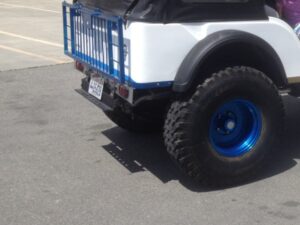 Blue Jeep Wheels & Rack